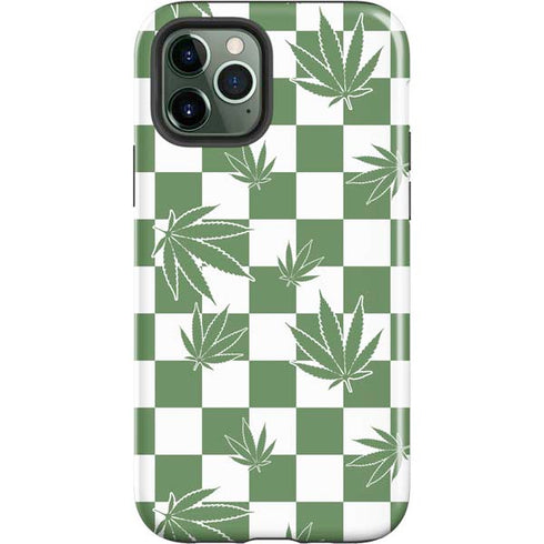Marijuana Green Checkered iPhone 12 Pro Impact Case