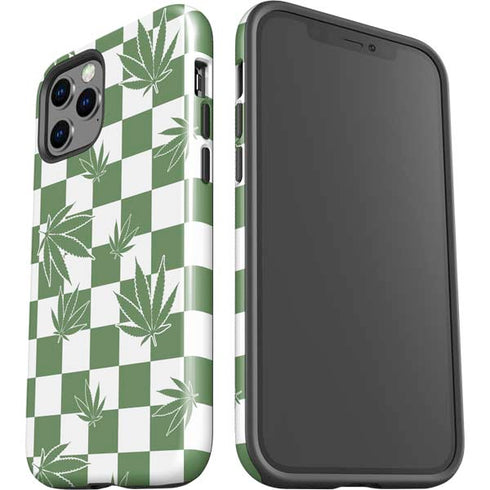 Marijuana Green Checkered iPhone 12 Pro Impact Case