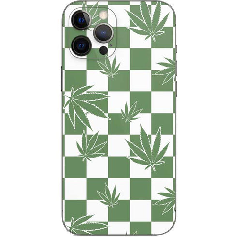 Marijuana Green Checkered iPhone 12 Pro Max Skin