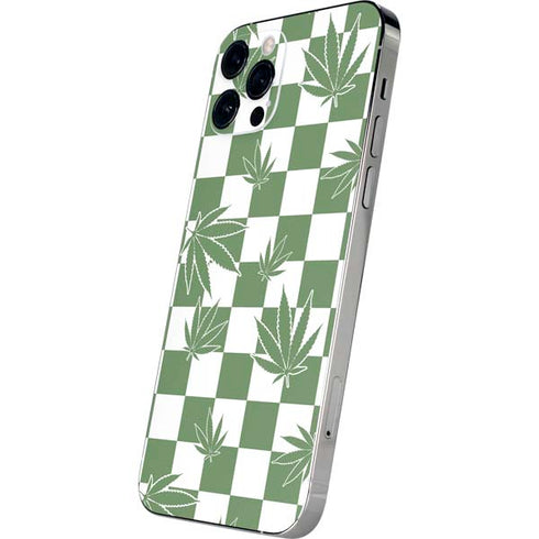 Marijuana Green Checkered iPhone 12 Pro Max Skin