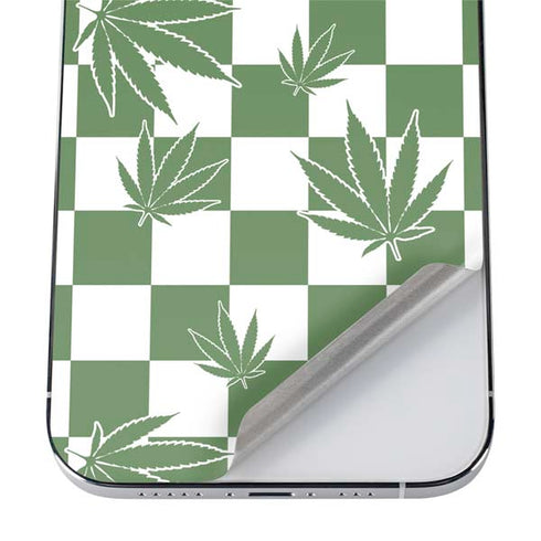 Marijuana Green Checkered iPhone 12 Pro Max Skin