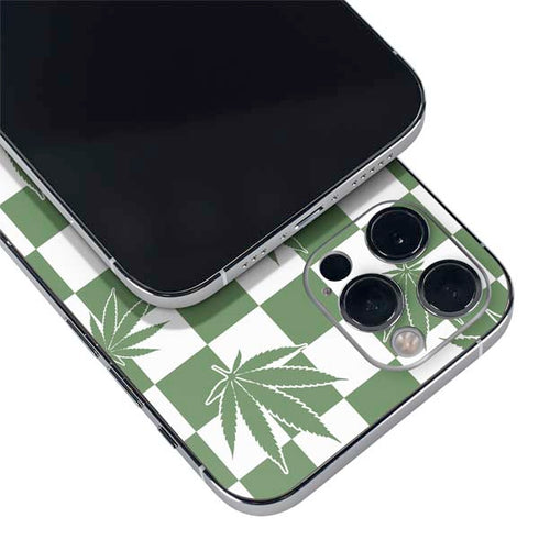 Marijuana Green Checkered iPhone 12 Pro Max Skin
