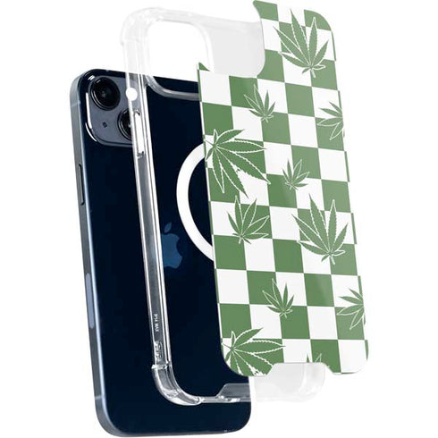 Marijuana Green Checkered iPhone 13 MagSafe Case
