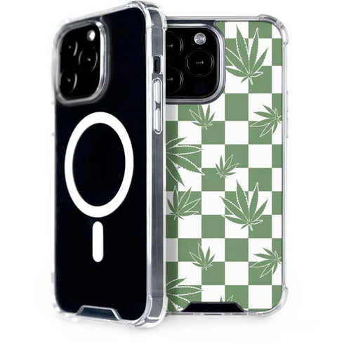 Marijuana Green Checkered iPhone 13 Pro Max MagSafe Case