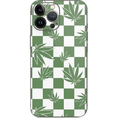 Marijuana Green Checkered iPhone 13 Pro Max Skin