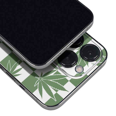 Marijuana Green Checkered iPhone 13 Pro Max Skin