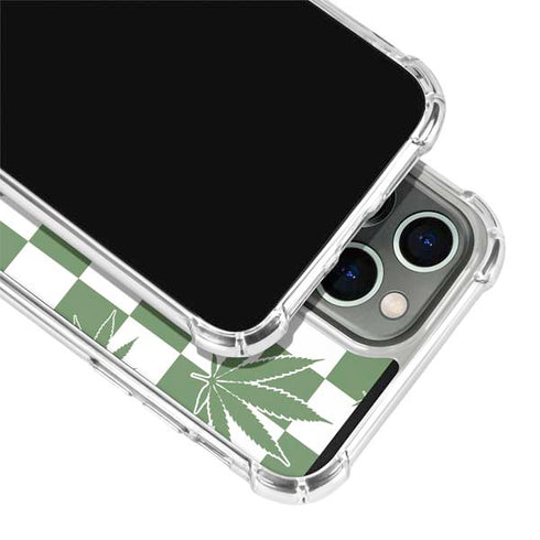 Marijuana Green Checkered iPhone 15 Pro Max Clear Case