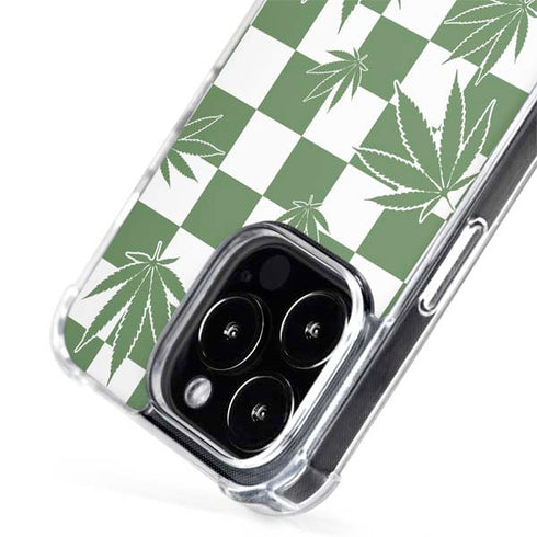 Marijuana Green Checkered iPhone 15 Pro Max MagSafe Case
