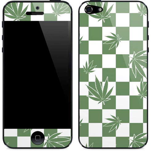 Marijuana Green Checkered iPhone 5/5s/5SE Skin