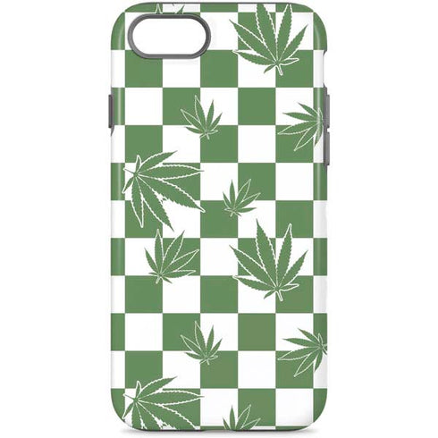 Marijuana Green Checkered iPhone 7 Pro Case