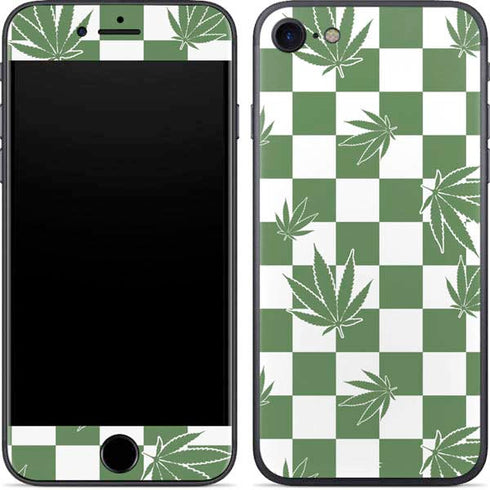 Marijuana Green Checkered iPhone 7 Skin