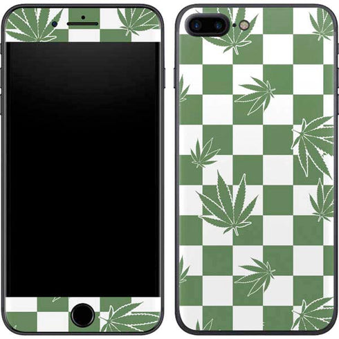 Marijuana Green Checkered iPhone 8 Plus Skin