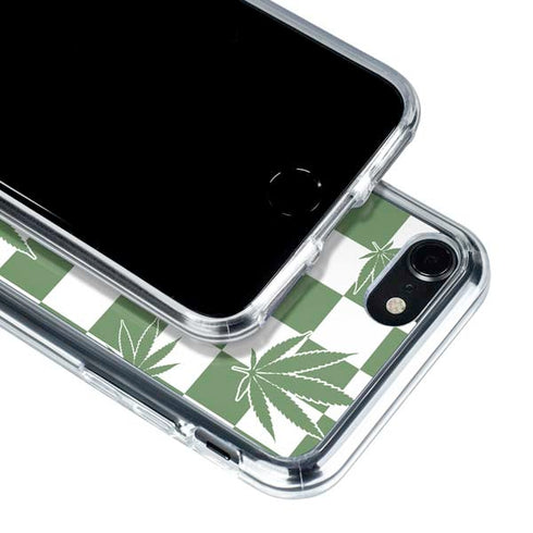 Marijuana Green Checkered iPhone SE (2nd & 3rd Gen) Clear Case