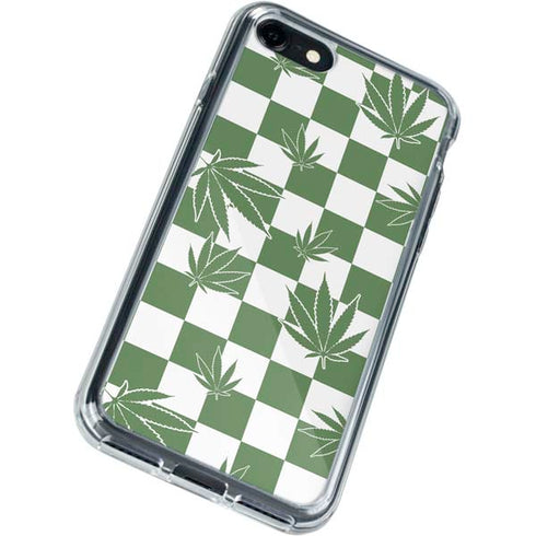 Marijuana Green Checkered iPhone SE (2nd & 3rd Gen) Clear Case