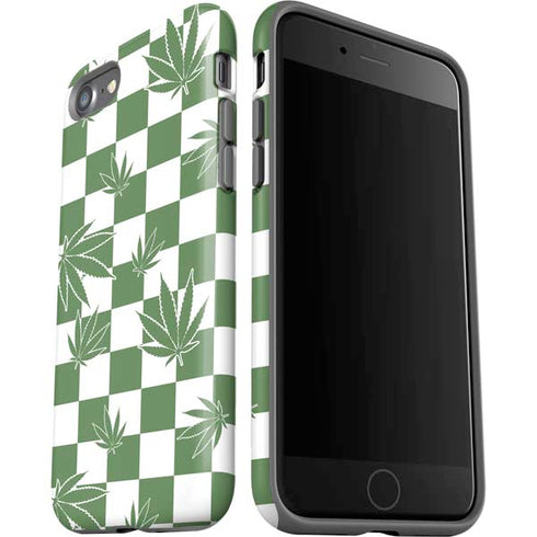 Marijuana Green Checkered iPhone SE (2nd & 3rd Gen) Pro Case
