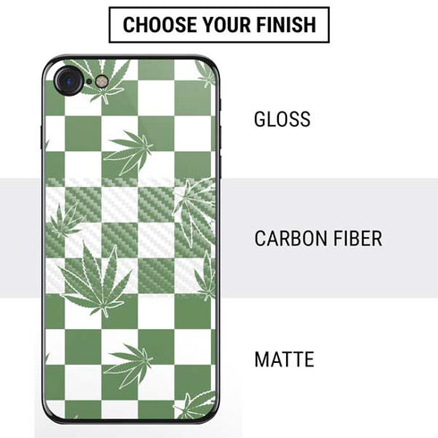 Marijuana Green Checkered iPhone SE (2nd & 3rd Gen) Skin