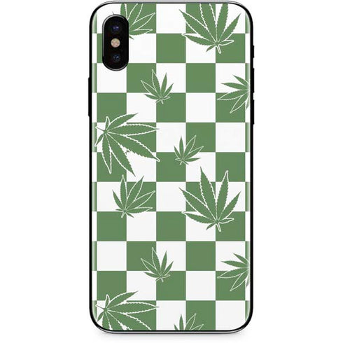 Marijuana Green Checkered iPhone XS Max Skin