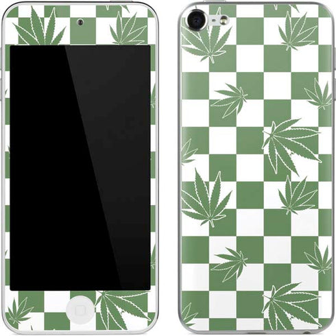 Marijuana Green Checkered Apple iPod Skin
