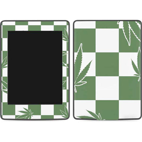 Marijuana Green Checkered Amazon Kindle Skin
