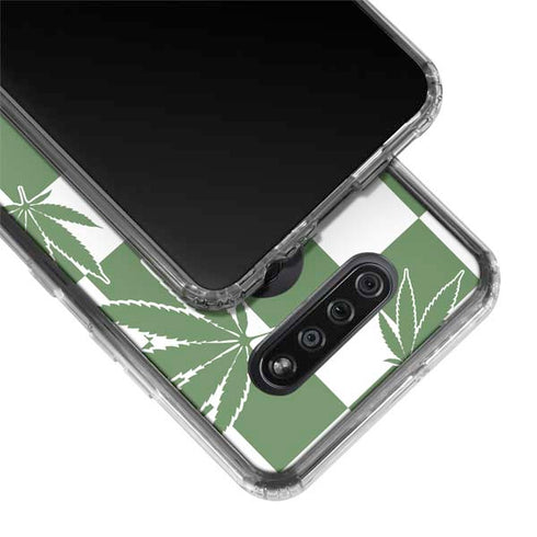 Marijuana Green Checkered LG K51/Q51 Clear Case