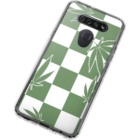 Marijuana Green Checkered LG K51/Q51 Clear Case