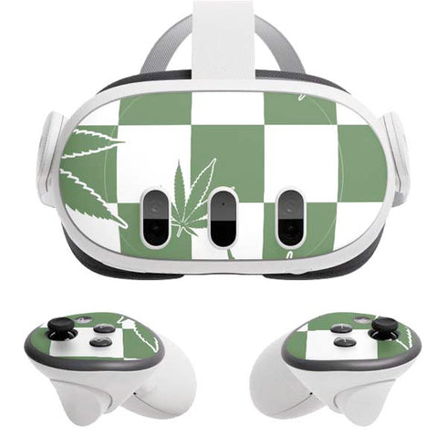 Marijuana Green Checkered Meta Quest 3 Skin