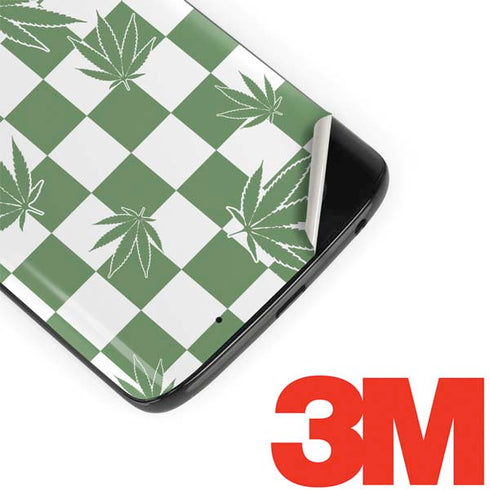 Marijuana Green Checkered Moto G6 Skin