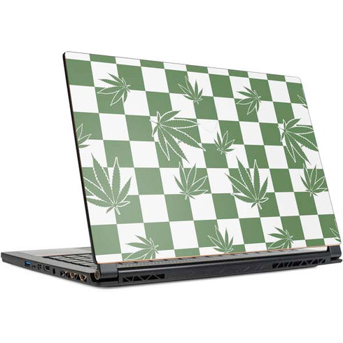 Marijuana Green Checkered MSI GS65 Stealth Laptop Skin