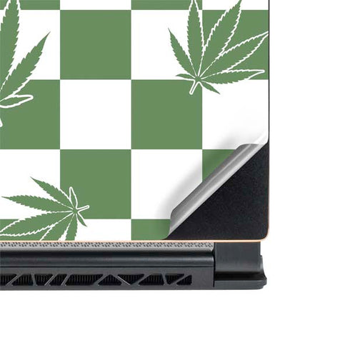 Marijuana Green Checkered MSI GS65 Stealth Laptop Skin