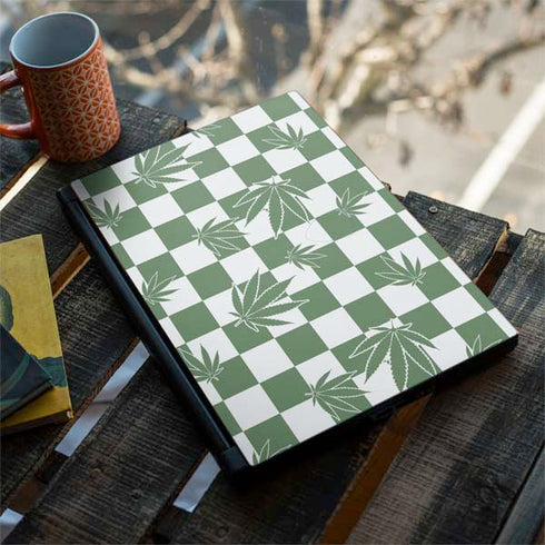 Marijuana Green Checkered MSI GS65 Stealth Laptop Skin