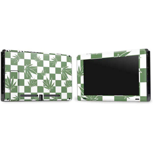 Marijuana Green Checkered Nintendo Switch Bundle Skin