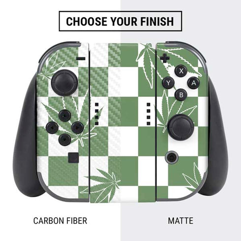 Marijuana Green Checkered Nintendo Switch Bundle Skin
