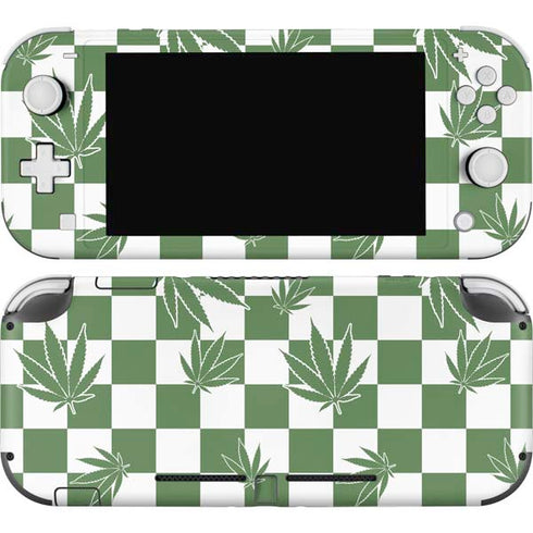 Marijuana Green Checkered Nintendo Switch Lite Skin