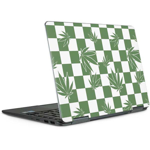 Marijuana Green Checkered Notebook 9 Pro 13in (2017) Skin