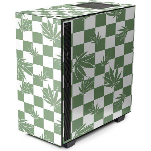 Marijuana Green Checkered NZXT H510 Compact ATX Mid-Tower Case Skin