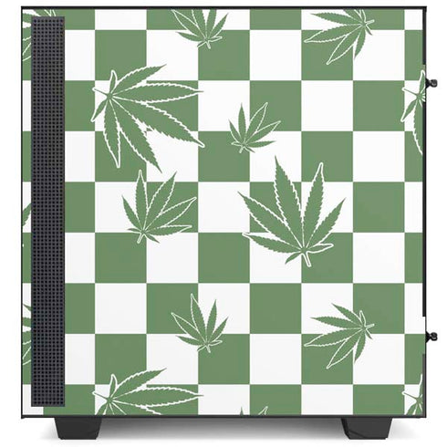 Marijuana Green Checkered NZXT H510 Compact ATX Mid-Tower Case Skin