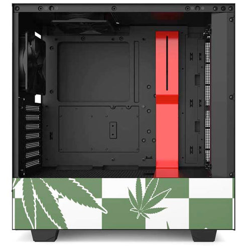 Marijuana Green Checkered NZXT H510 Compact ATX Mid-Tower Case Skin