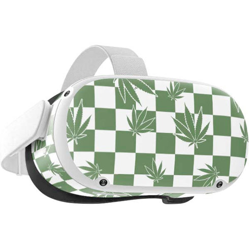 Marijuana Green Checkered Oculus Quest 2 Skin