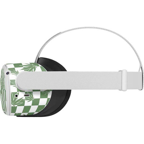 Marijuana Green Checkered Oculus Quest 2 Skin