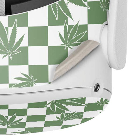 Marijuana Green Checkered Oculus Quest 2 Skin