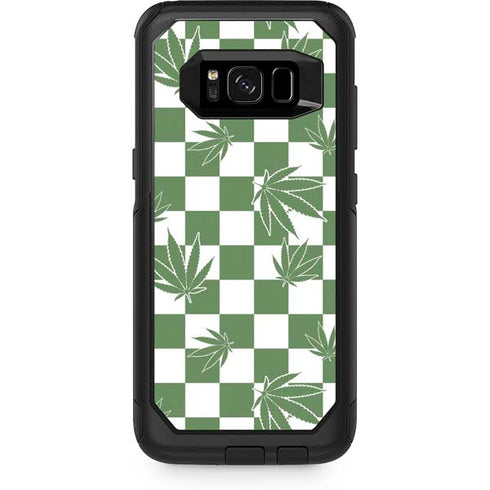 Marijuana Green Checkered Otterbox Commuter Galaxy Skin