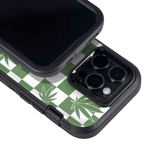 Marijuana Green Checkered Otterbox Defender iPhone Skin
