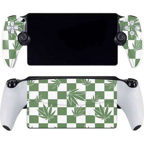 Marijuana Green Checkered PlayStation Portal Remote Player Skin