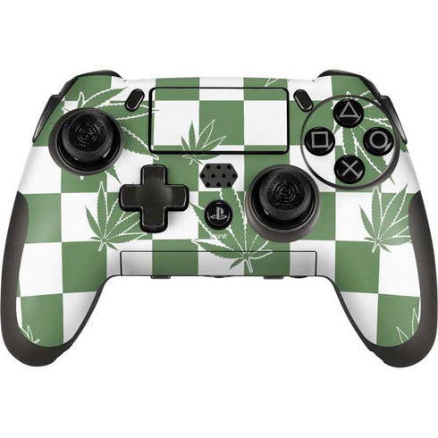 Marijuana Green Checkered PlayStation Scuf Vantage 2 Controller Skin