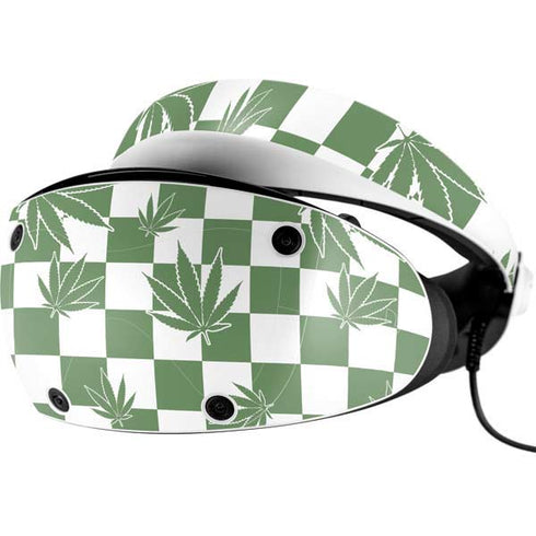 Marijuana Green Checkered PlayStation VR2 Skin