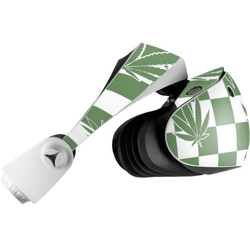 Marijuana Green Checkered PlayStation VR2 Skin