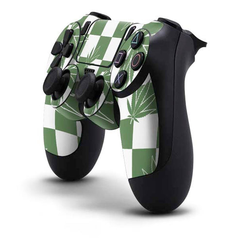 Marijuana Green Checkered PS4 Controller Skin