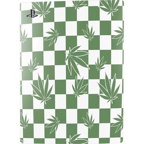 Marijuana Green Checkered PS5 Console Skin
