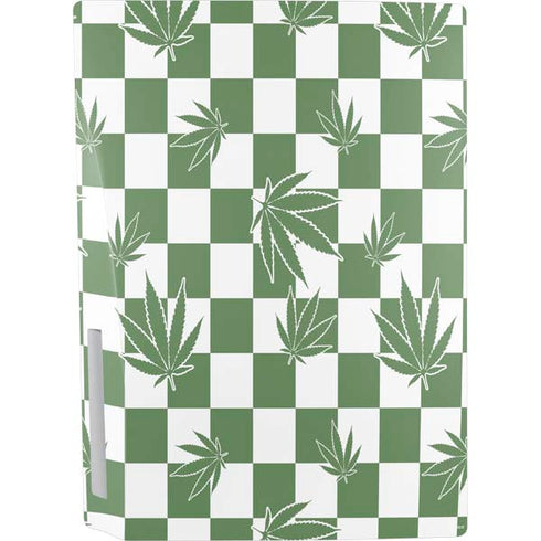 Marijuana Green Checkered PS5 Console Skin