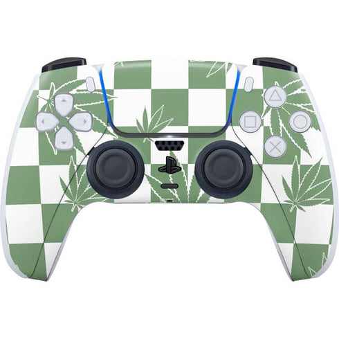 Marijuana Green Checkered PS5 Controller Skin